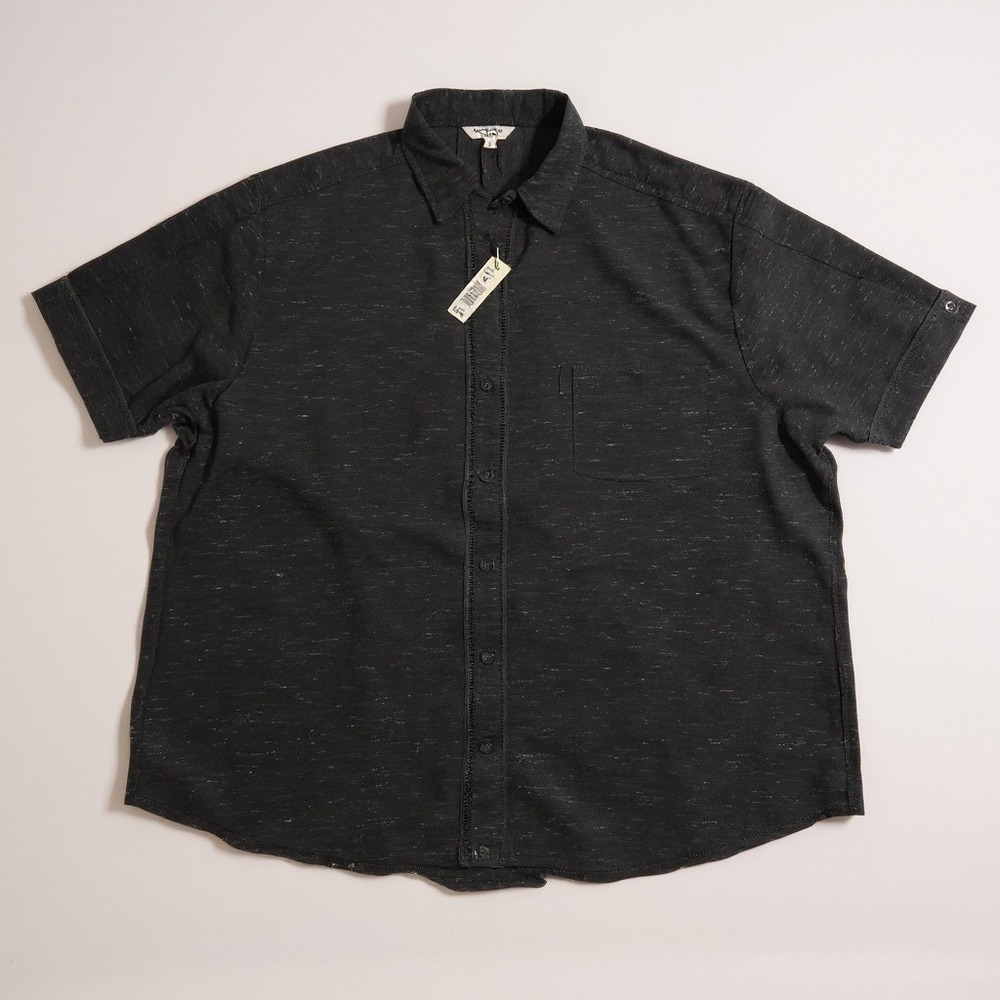 Max Studio London Black Button-Down Shirt Men's‎ Medium Short NWT $128